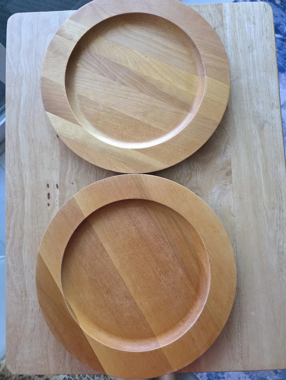Vintage Williams Sonoma John McLeod Wooden Plates Set 2
